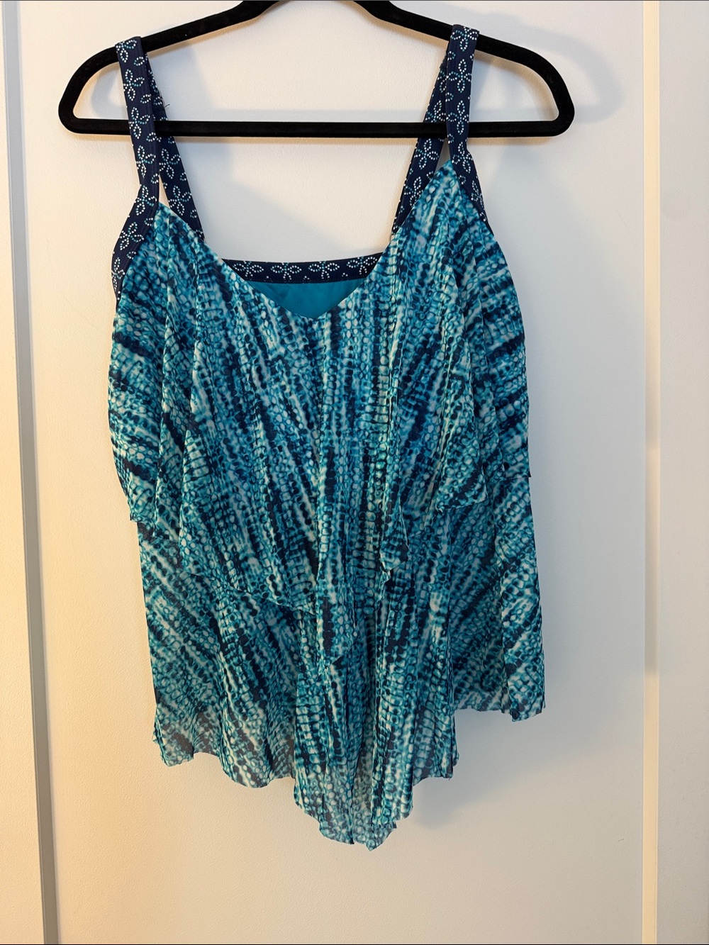 Women’s Blue Patterned Tank swimTop
